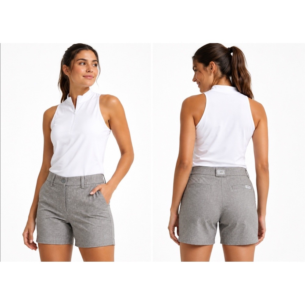 LOFT8 Womens 8 Gray Performance Golf Shorts Stretch Weekend Casual Pockets Golf‎